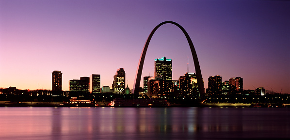 Gateway Arch in Purple Twilight